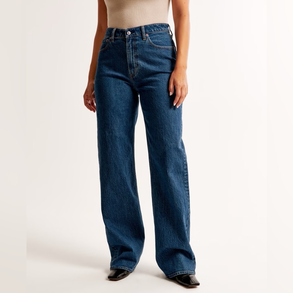 Abercrombie & Fitch Women's High Rise Jeans - Dark Blue